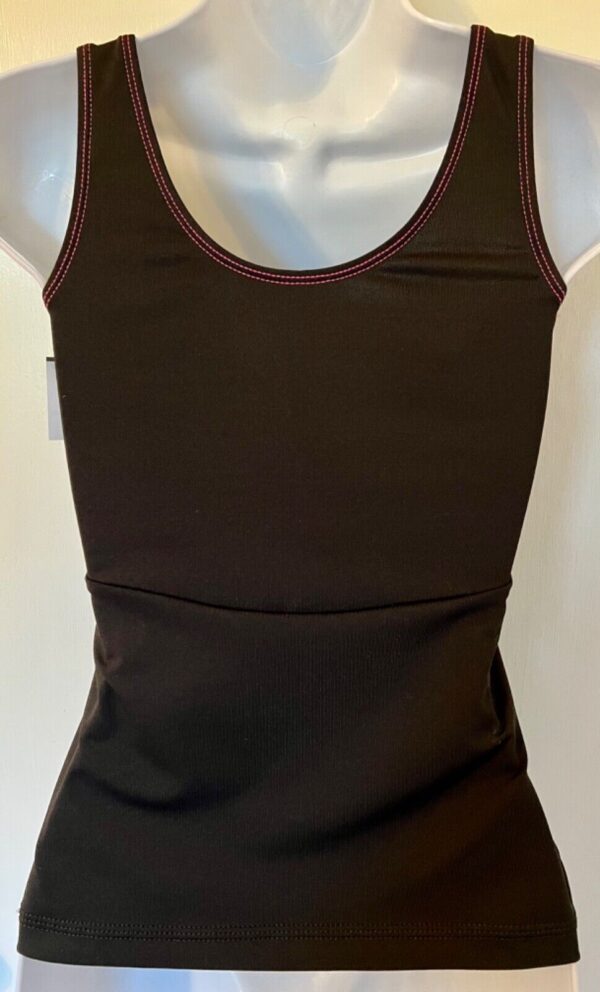 GK DANCE JAZZ CHEER ADULT SMALL BLACK DRY TECH NYLON/SPANDEX TANK TOP Sz AS NWT! - Image 5