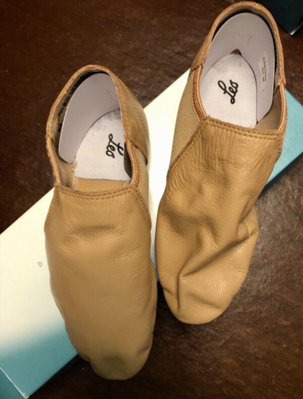 LEO'S DANCEWEAR JAZZ ADULT SIZE 5.5 GIOFLEX SLIP-ON TAN LEATHER BOOT Sz 5.5 NIB! - Image 2