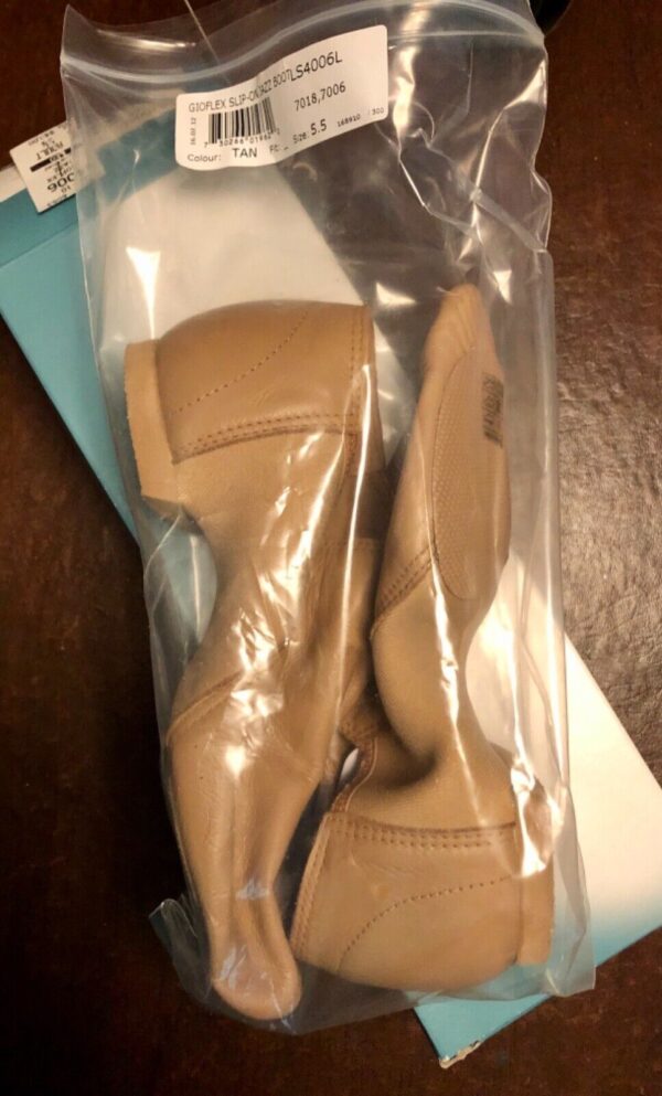 LEO'S DANCEWEAR JAZZ ADULT SIZE 5.5 GIOFLEX SLIP-ON TAN LEATHER BOOT Sz 5.5 NIB! - Image 4