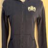 GK "GYMNASTICS" CREST ADULT MEDIUM NAVY COTTON HOODED CASUAL WARM UP JACKET Sz M