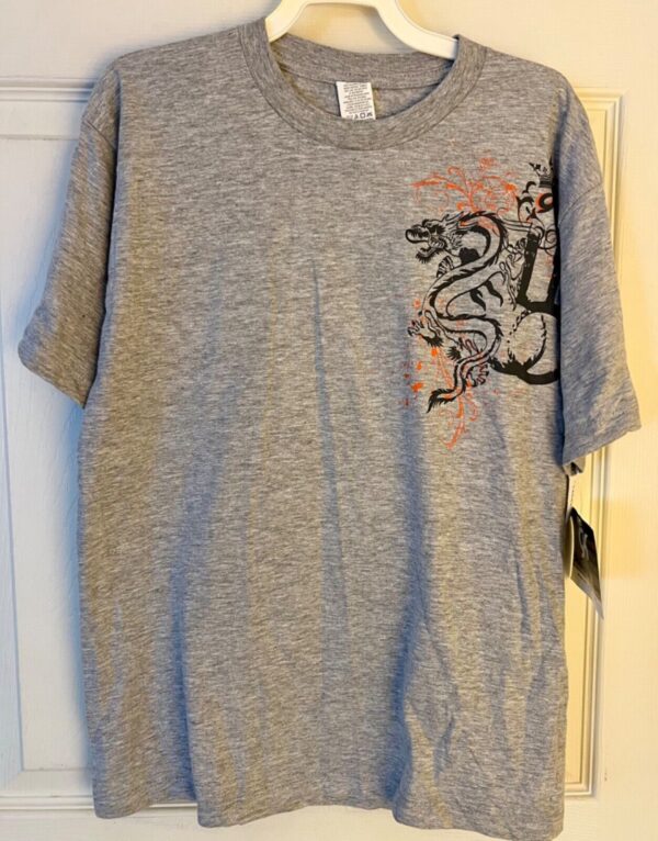 GK BOYS MEDIUM DRAGON T-SHIRT SSLV HEATHER GRAY COTTON GK GRAPHICS SZ M NWT! - Image 5