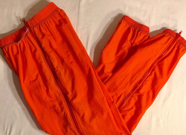 GK ELITE ORANGE MESH LINED ZIP-OFF WARMUP PANTS TASLAN ADULT S