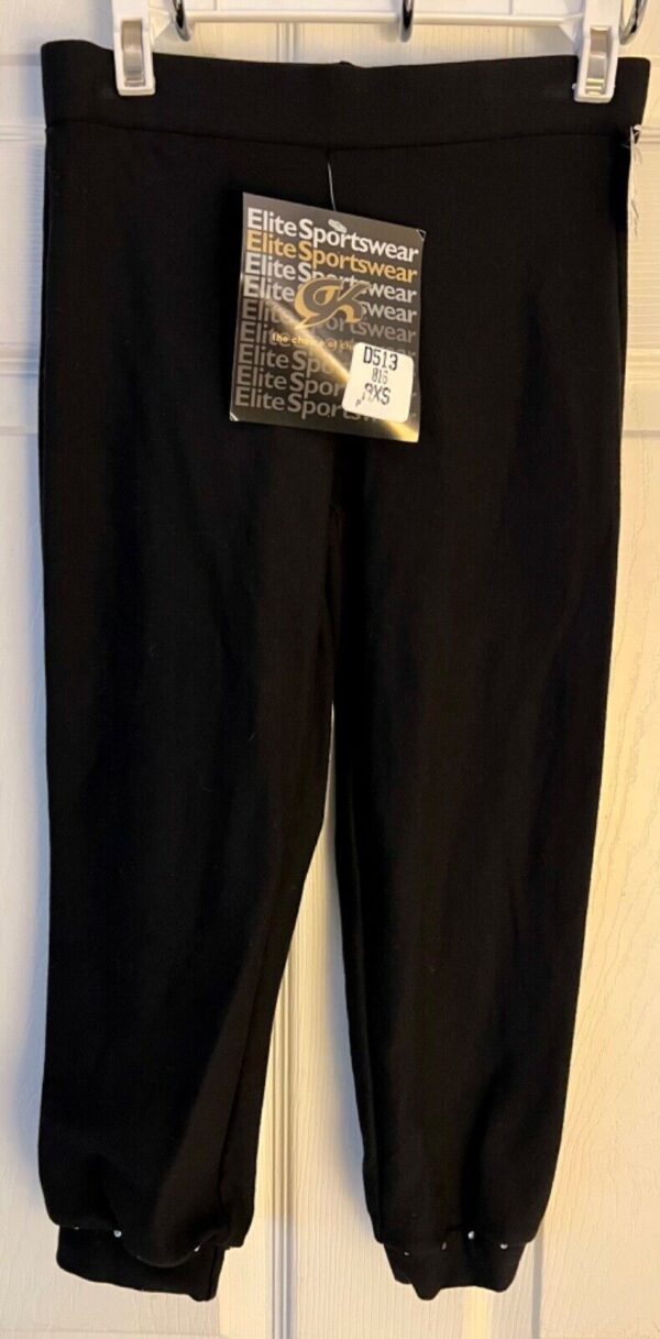 GK DANCE BLACK CAPRI LADIES X-SMALL COTTON/SPANDEX JA CUFFS CAPRI CHEER Sz AXS