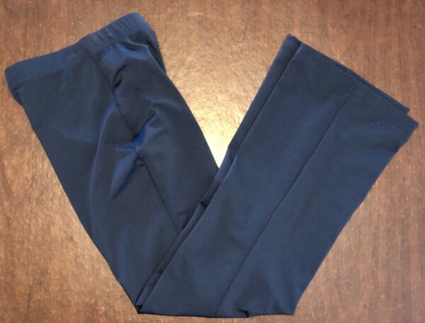 GK NAVY DRY TECH  WARM UP LADIES SMALL GYMNASTICS CHEER FITTED PANTS Sz AS NWT