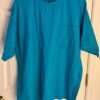 VTG UNIVERSITY WEAR MENS X-LARGE TURQUOISE HVY WT COTTON POCKET TEE NO SHRINK XL