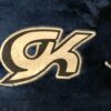 GK ELITE JAZZ DANCE CHEER GIRLS SMALL NAVY CRUSHED VELVET TANK CROP TOP Sz CS - Image 3