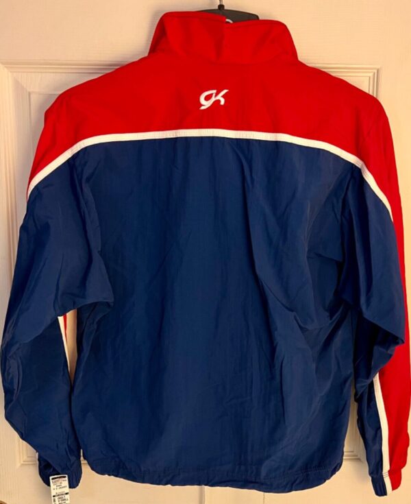 GK WARM UP JACKET ADULT X-SMALL ROYAL & RED SUPPLEX CHEER GYMNAST ACTIVEWEAR XS - Image 3