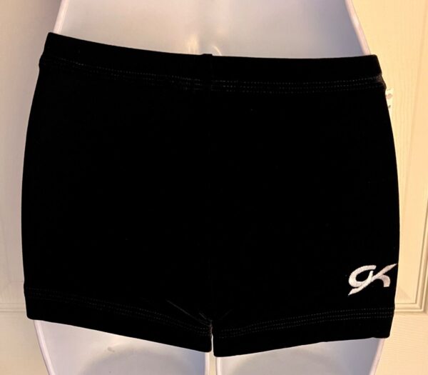 GK WORKOUT SHORTS ADULT SMALL MICRO MINI BLACK VELVET CHEER DANCE GYMNASTIC SZ S - Image 5