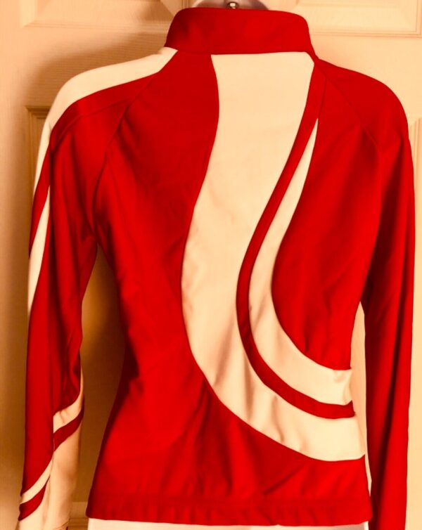 GK LADIES MEDIUM BRUSH TRICOT RED/WHITE GYMNAST CHEER WARM UP JACKET SIZE Sz AM - Image 9