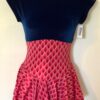GK CAP SLEEVE ICE FIGURE SKATE LADIES X-SMALL BLUE VELVET CREPE PRINT DRESS AXS