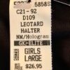 NWT! GK ELITE CHILDS BLACK HALTER FOIL GYMNASTICS DANCE LEO SIZE CL - Image 6