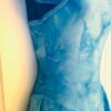 GK ICE FIGURE SKATE LADIES X-SMALL CAP SLV BLUE NYLON TIE-DYE VELVET DRESS AXS - Image 3