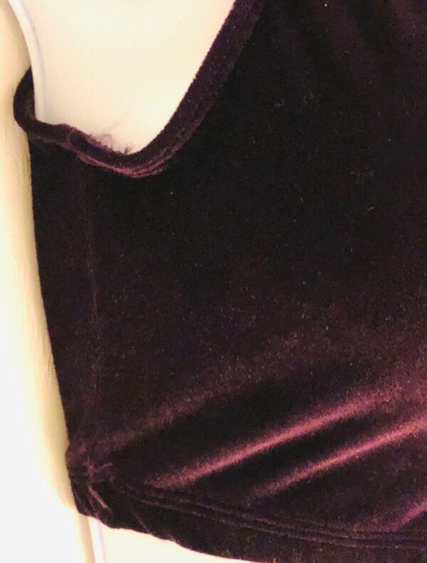 GK ELITE JAZZ DANCE CHEER ADULT X-LARGE EGGPLANT VELVET TANK CROP TOP Sz AXL NWT - Image 2