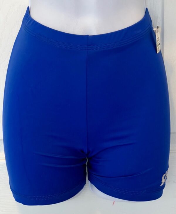 GK WORKOUT SHORTS LADIES X-SMALL ROYAL NYLON/STRETCH GYMNASTIC DANCE CHEER AXS