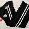 GK 'TUMBLE' GRAPHIC ADULT LARGE BLACK COTTON/SPANDEX WHITE STRIPES CAPRIS Sz L