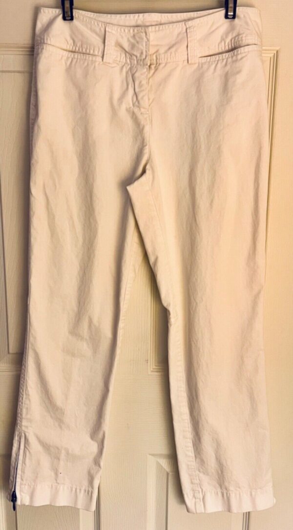 DKNYC Women's Size 6 White Cotton Mid-Rise 4-Pockets Casual Zip Ankle Pants - Image 2