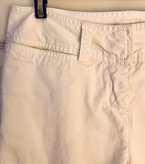 DKNYC Women's Size 6 White Cotton Mid-Rise 4-Pockets Casual Zip Ankle Pants - Image 3