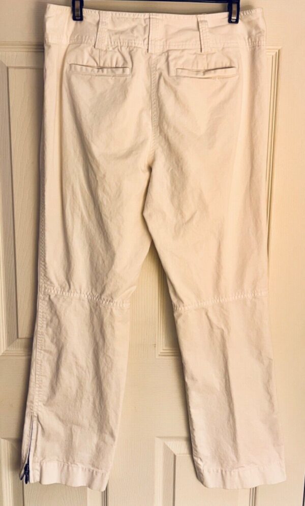 DKNYC Women's Size 6 White Cotton Mid-Rise 4-Pockets Casual Zip Ankle Pants - Image 6