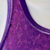 GK JAZZ DANCE CHEER ADULT X-SMALL FUCHSIA HOLOGRAM PURPLE VELV TANK CROP TOP AXS - Image 2
