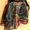 GK DANCE BALLET WRAP SKIRT GIRLS LARGE WAVE PATTERN BLACK VELVET TIE SZ L