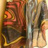 GK DANCE BALLET WRAP SKIRT GIRLS LARGE WAVE PATTERN BLACK VELVET TIE SZ L - Image 2