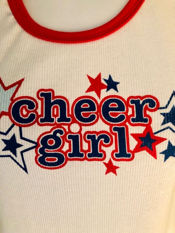 GK CHEER GIRL GRAPHIC TANK Size LADIES MEDIUM WHITE AM NWT! - Image 3