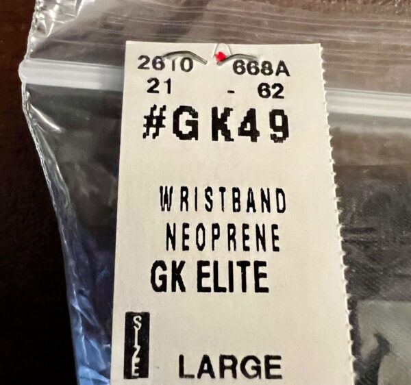 GK ELITE 3.5 INCH NEOPRENE WRISTBANDS SIZE LARGE STYLE #GK49 BLACK Sz L NWT! - Image 3