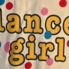 GK FUN TANK PJ TOP GIRLS MEDIUM â€˜DANCE GIRLâ€™ WHITE COTTON RIBBED BLACK TRIM SZ M - Image 2