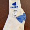 CHEER! UNISEX ADULT 9-11 WARM COMFY SOCKS WHITE W/ GOLD CHEER MEGAPHONE GRAPHICS