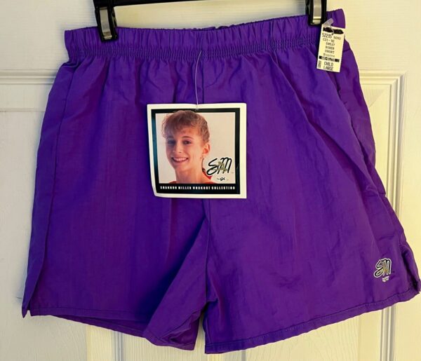 CLEARANCE! GK SHANNON MILLER BOXERS YOUTH LARGE PURPLE SUPPLEX GYMNASTS CHEER SH