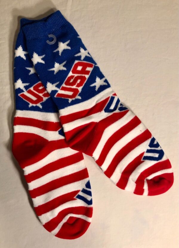 GK GO USA!! UNISEX KIDS 7-9 WARM COMFY SOCKS RED WHITE BLUE USA STARS & STRIPES - Image 2