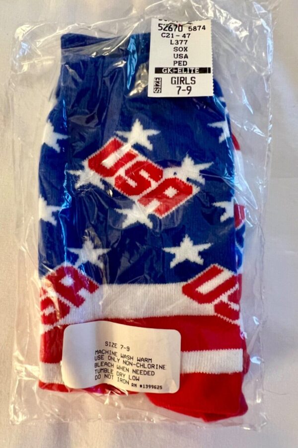 GK GO USA!! UNISEX KIDS 7-9 WARM COMFY SOCKS RED WHITE BLUE USA STARS & STRIPES - Image 3