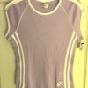 GK SPORTS TOP CHILD LARGE LAVENDER COTTON WHITE TRIM CREW NECK CAP SLVS SZ S NWT