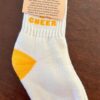 CHEER! UNISEX KIDS 7-9 WARM COMFY SOCKS WHITE W/ GOLD 'CHEER' MEGAPHONE GRAPHICS - Image 2