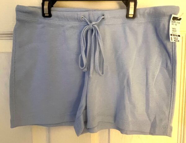 GK DRAWSTRING COTTON SHORTS GIRLS MEDIUM SOLID LGT BLUE LOUNGE CASUAL SZ M NWT! - Image 2