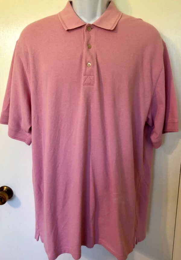 GREG NORMAN GOLF POLO SSLV MENS X-LARGE SOLID PINK COTTON SHIRT XL-TALL PREOWNED