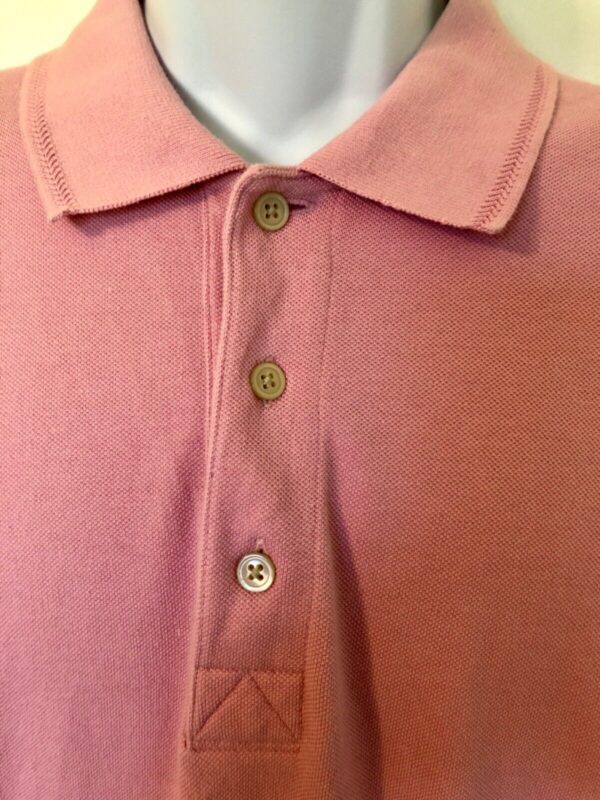 GREG NORMAN GOLF POLO SSLV MENS X-LARGE SOLID PINK COTTON SHIRT XL-TALL PREOWNED - Image 2