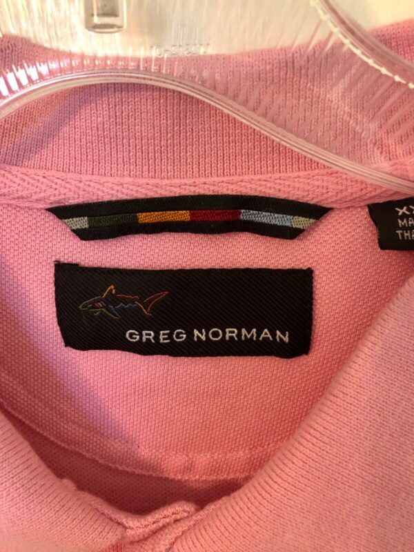 GREG NORMAN GOLF POLO SSLV MENS X-LARGE SOLID PINK COTTON SHIRT XL-TALL PREOWNED - Image 8