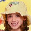â€œGYMNASTIC GODDESSâ€ EMBROIDERY FUN FRING WASHED COTTON YELLOW BUCKET HAT Sz XL - Image 3