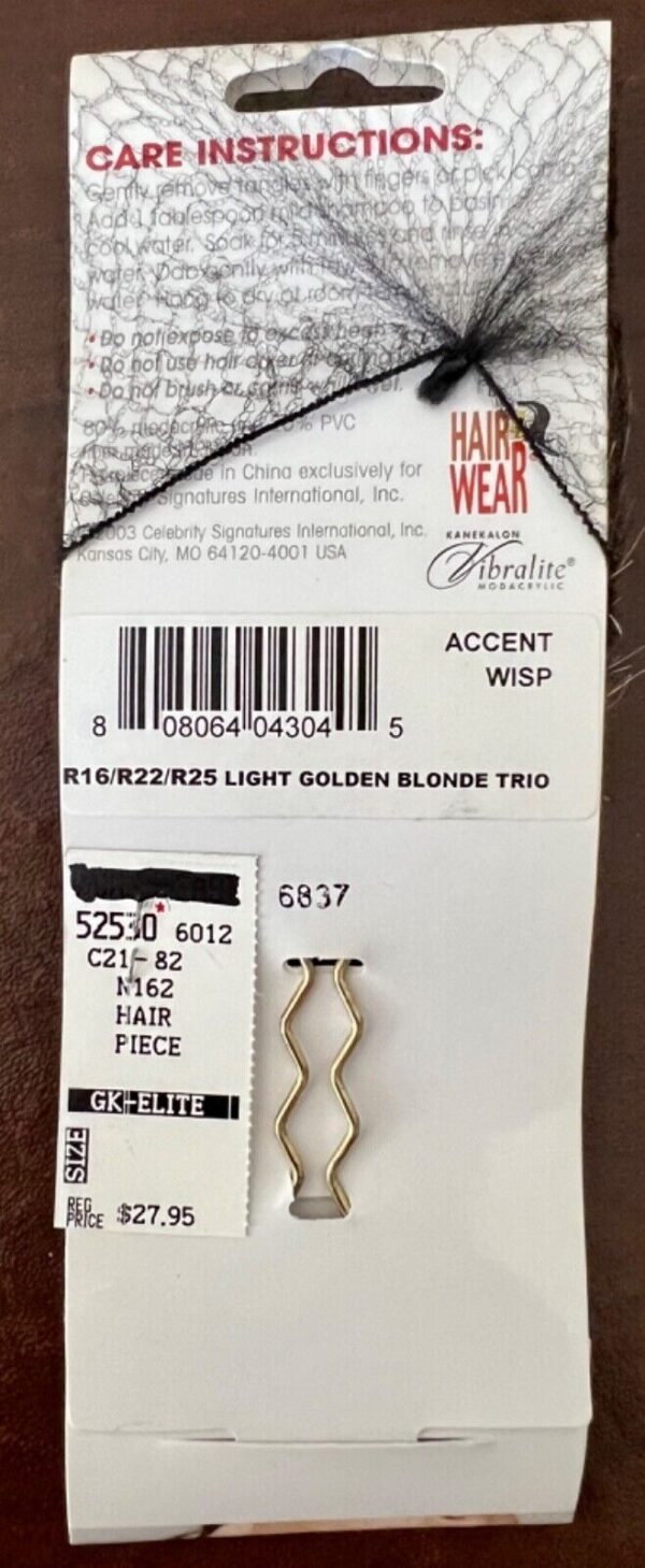 GK Women's/Girl's Fashion Hair Piece ACCENT WISP Golden Blonde Trio Hair Pin NWT - Image 3