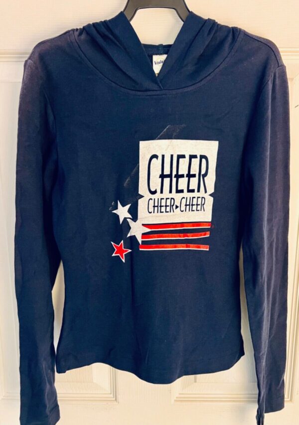 GK CHEER GRAPHICS GIRLS JUNIOR SMALL PULLOVER NAVY COTTON SNUG HOODIE JR S (5-7) - Image 4