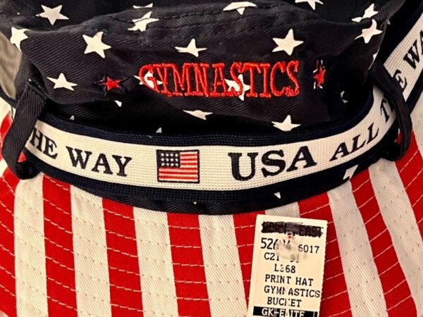 STARS & STRIPES BUCKET HAT â€œUSA ALL THE WAYâ€ GRAPHIC GYMNASTICS EMBROIDERED Sz M - Image 4