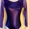 GK PURPLE MYSTIQUE ADULT SMALL LgSLV PURPLE MESH GYMNAST DANCE LEOTARD AS