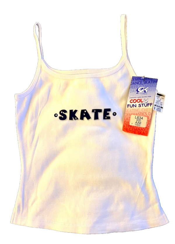 GK CAMISOLE PJ TOP ADULT MEDIUM NAVY SKATE GRAPHIC WHITE COTTON TRIM SZ M NWT! - Image 5