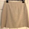 ANN TAYLOR LADIES SIZE 6 BEIGE RIBBED LINEN/COT/RAY LINED PENCIL SHORT SKIRT Sz6