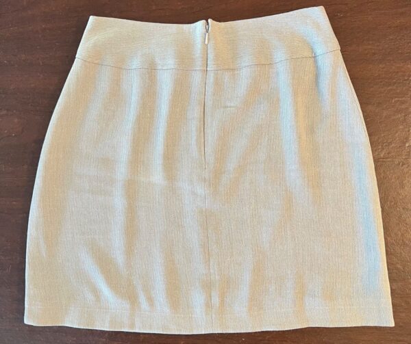 ANN TAYLOR LADIES SIZE 6 BEIGE RIBBED LINEN/COT/RAY LINED PENCIL SHORT SKIRT Sz6 - Image 7