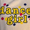 GK TANK PJ TOP ADULT LARGE â€˜DANCE GIRLâ€™ WHITE COTTON RIBBED BLACK TRIM Sz AL - Image 2