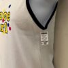 GK TANK PJ TOP ADULT LARGE â€˜DANCE GIRLâ€™ WHITE COTTON RIBBED BLACK TRIM Sz AL - Image 3