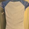 GK 'CHEERLEADING' GRAPIC GIRLS SMALL RAGLAN CAP SLV WHITE BLUE COTTON TOP SZ S - Image 4