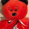 ICE HOCKEY RED STUFFED 8â€ BEAR â€œHE SHOOTS HE SCORES!â€ EMBROIDERY BY DONNAâ€™S GK - Image 3